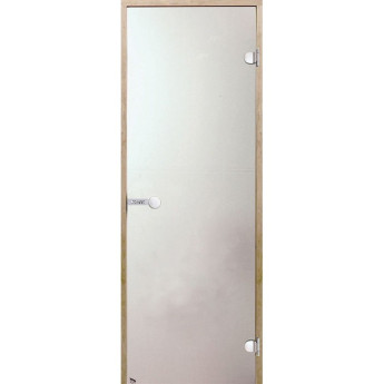 Дверь стеклянная HARVIA 8х19 коробка ольха, стекло сатин